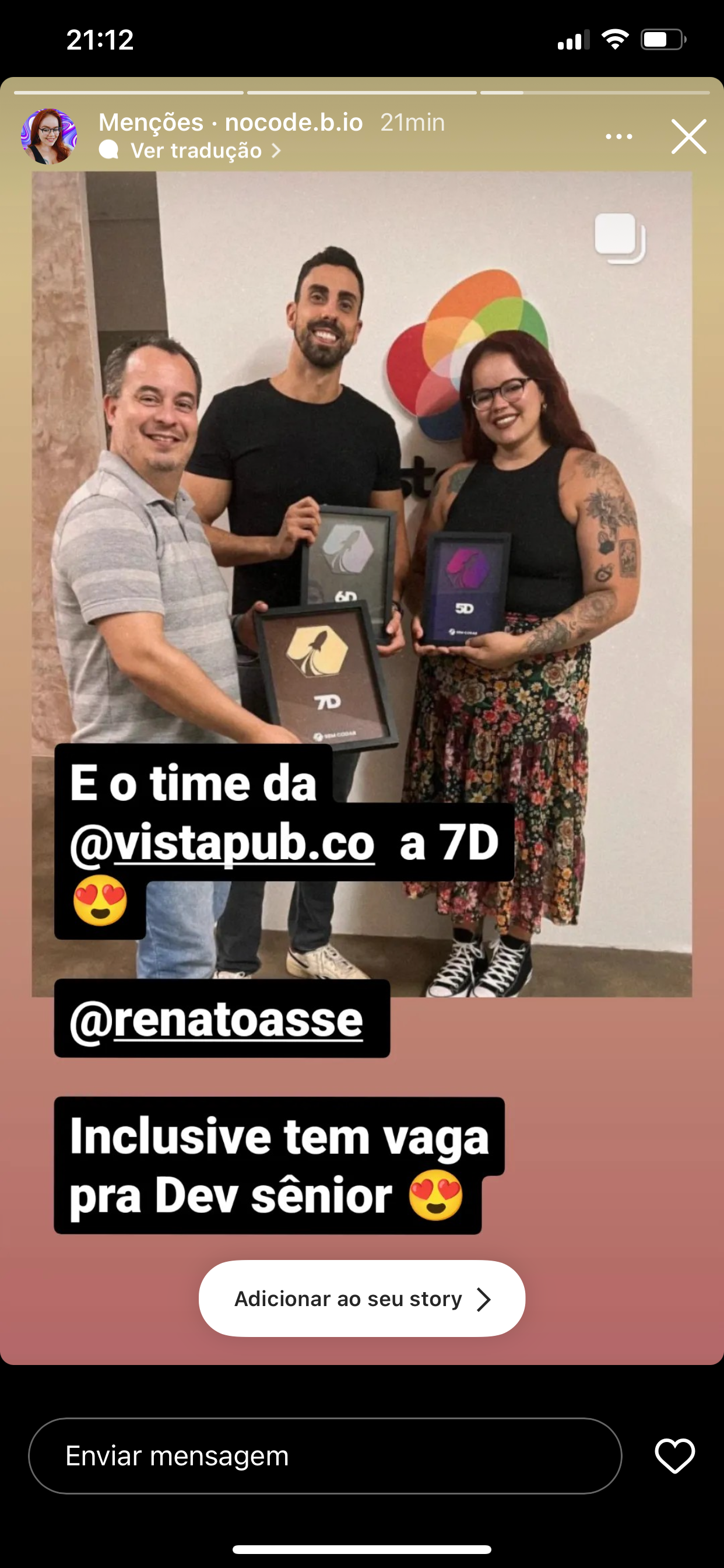 Placa comemorativa de aluno